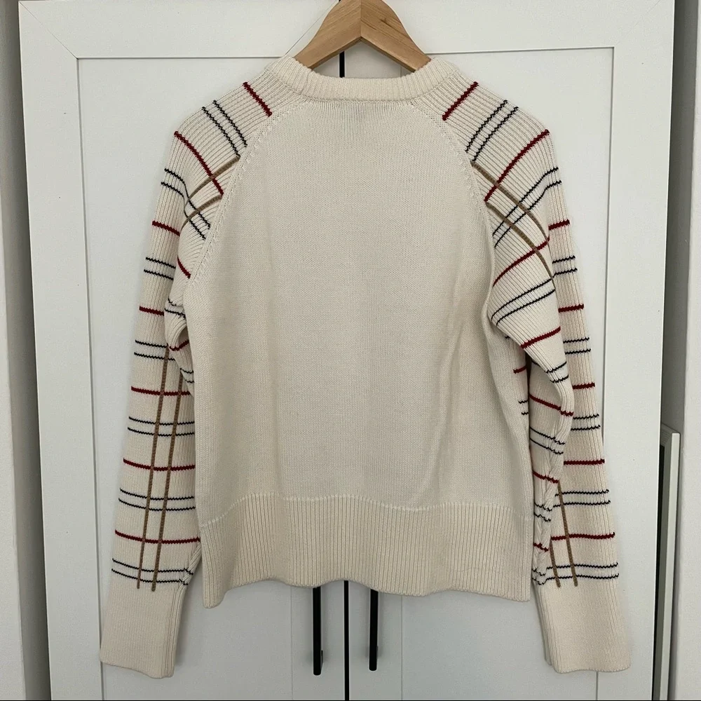 Maje Cream Check Sweater (Large) - Picture 3 of 4